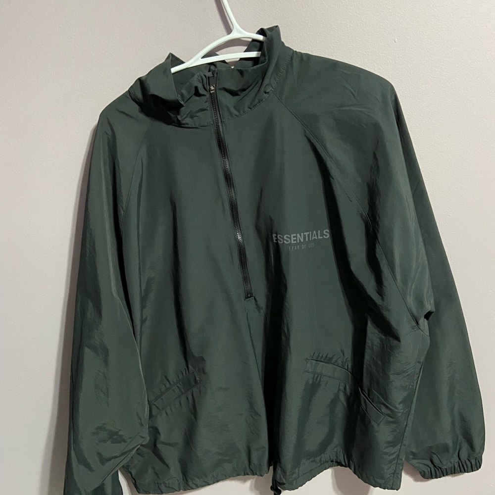 Fear of god essentials quarter zip jacket all black